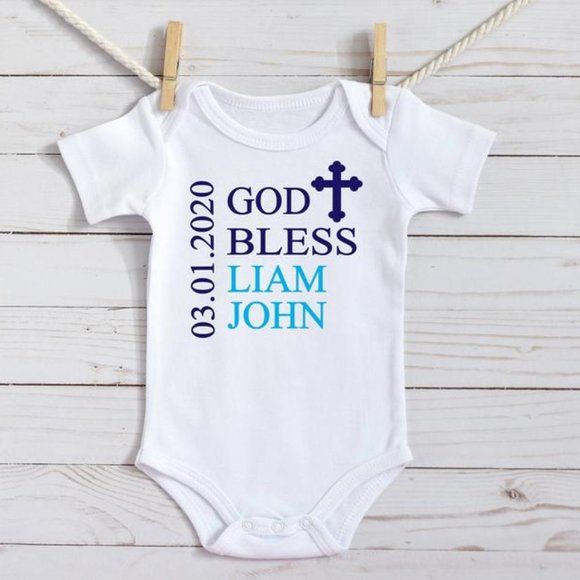 Baby Baptism Onesie ,Personalized Baptism Onesie - Picture 1 of 1